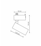 Lamps for 1 phase busbars - Light Prestige Rocca 3000K spotlight for busbar 1F black LED black LP-10192/1W BK. - product 4