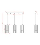 Pendant lamps on a strip - Light Prestige Sintra 3 pendant line black 3xGU10 LP-975/3L BK - product 7