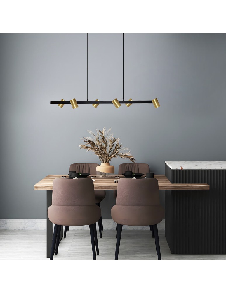 Pendant lamps over the island - Light Prestige Snow 6 gold pendant line 6xGU10 LP-731/6L GD - product kolory-swiatla.pl 4
