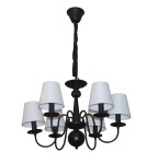 Chandelier with lampshade - Light Prestige Verona 6 pendant E14 black, white LP-88439/6P - product 1