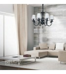 Chandelier with lampshade - Light Prestige Verona 6 pendant E14 black, white LP-88439/6P - product 2