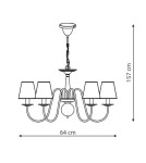 Chandelier with lampshade - Light Prestige Verona 6 pendant E14 black, white LP-88439/6P - product 3