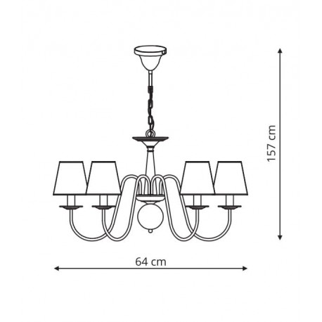 Light Prestige Werona 6 wisząca E14 czarny, biały LP-88439/6P