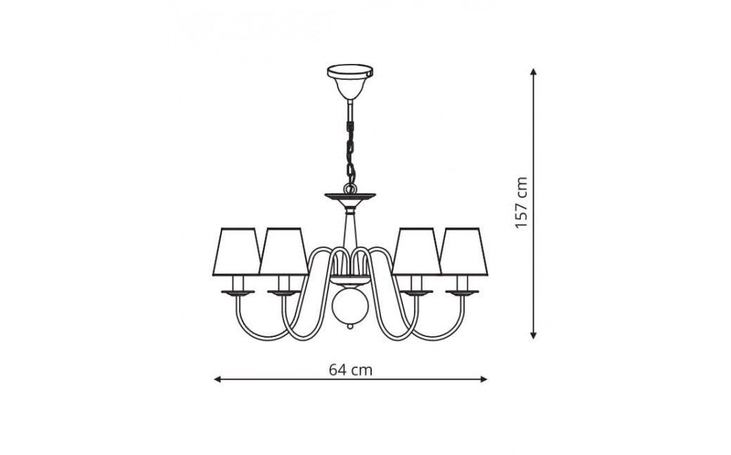 Light Prestige Werona 6 wisząca E14 czarny, biały LP-88439/6P