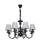 Chandelier with lampshade - Light Prestige Verona 8 pendant E14 black, white LP-88439/8P - product 1