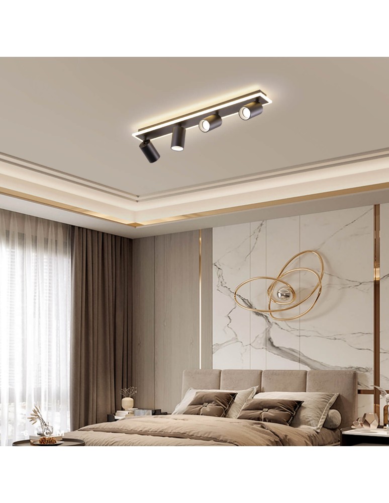 Spotlight ceiling lamps - Light Prestige Parma ceiling lamp 4xGU10 + 1xLED black LP-0612/4C BK - product kolory-swiatla.pl 4