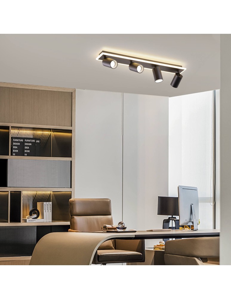 Spotlight ceiling lamps - Light Prestige Parma ceiling lamp 4xGU10 + 1xLED black LP-0612/4C BK - product kolory-swiatla.pl 5