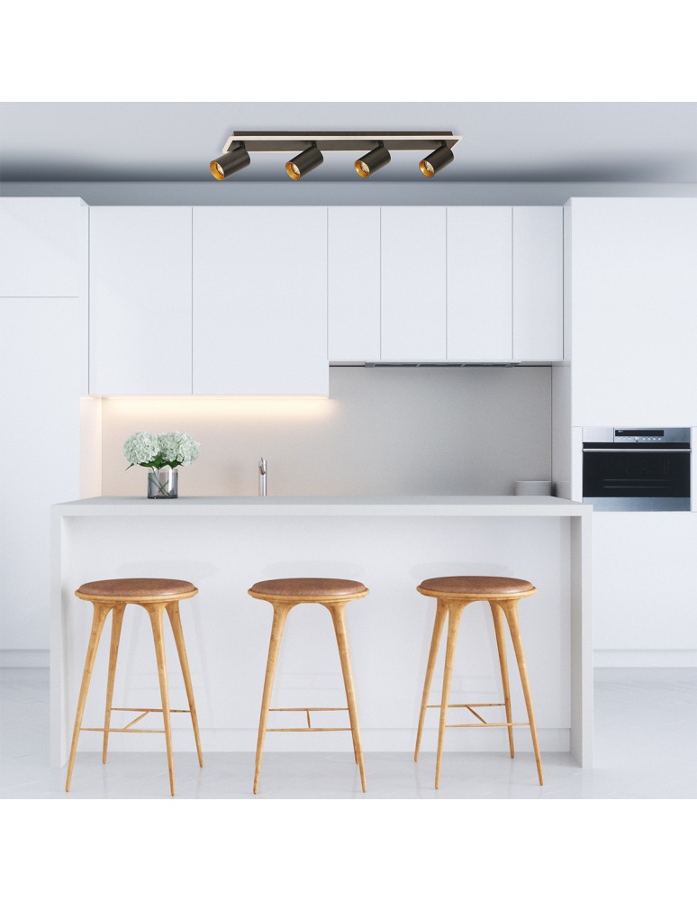 Spotlight ceiling lamps - Light Prestige Parma ceiling lamp 4xGU10 + 1xLED black LP-0612/4C BK - product kolory-swiatla.pl 6