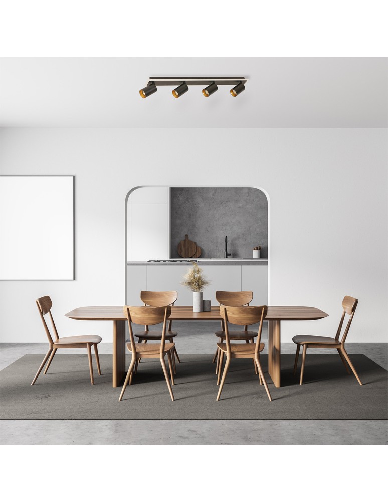 Spotlight ceiling lamps - Light Prestige Parma ceiling lamp 4xGU10 + 1xLED black LP-0612/4C BK - product kolory-swiatla.pl 8