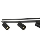 Spotlight ceiling lamps - Light Prestige Parma ceiling lamp 4xGU10 + 1xLED black LP-0612/4C BK - product 10