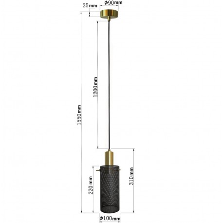 Light Prestige Lampa wisząca Tirana 1xE27 czarna LP-945/1P BK