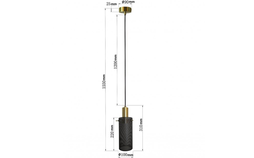 Light Prestige Lampa wisząca Tirana 1xE27 czarna LP-945/1P BK