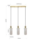 Pendant lamps on a strip - Light Prestige Tirana 3xE27 line white pendant lamp LP-945/3L WH - product 6