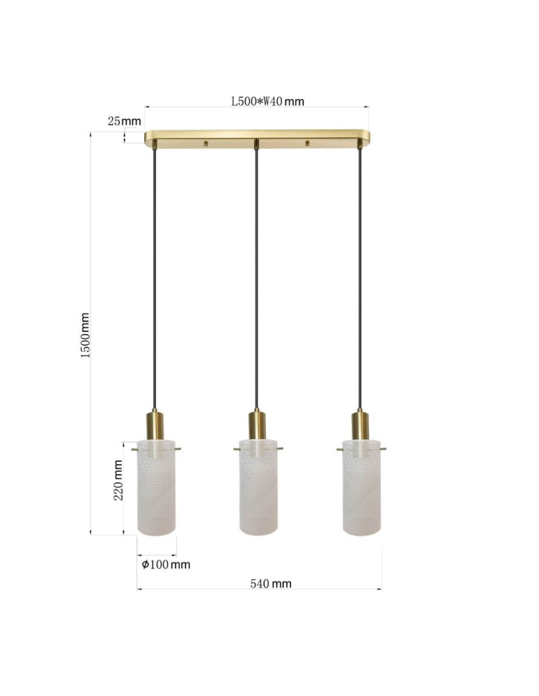 Pendant lamps on a strip - Light Prestige Tirana 3xE27 line white pendant lamp LP-945/3L WH - product kolory-swiatla.pl 6