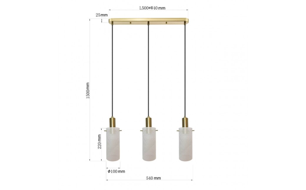 Light Prestige Lampa wisząca Tirana 3xE27 linia biała LP-945/3L WH