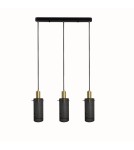 Pendant lamps on a strip - Light Prestige Tirana 3xE27 line black pendant lamp LP-945/3L BK - product 1