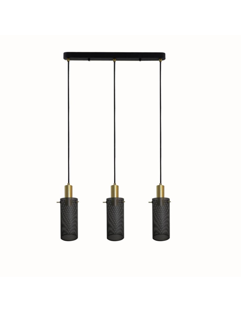 Pendant lamps on a strip - Light Prestige Tirana 3xE27 line black pendant lamp LP-945/3L BK - product kolory-swiatla.pl 1