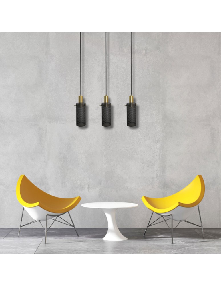 Pendant lamps on a strip - Light Prestige Tirana 3xE27 line black pendant lamp LP-945/3L BK - product kolory-swiatla.pl 2