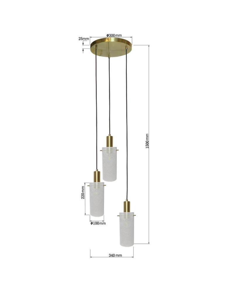 Triple pendant lamps - Light Prestige Tirana pendant lamp 3xE27 white LP-945/3P WH - product kolory-swiatla.pl 7