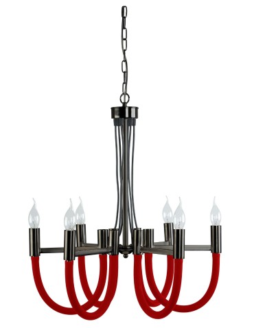 Light Prestige Lampa wisząca Como 6xE14 czerwona LP-90103/6P RED