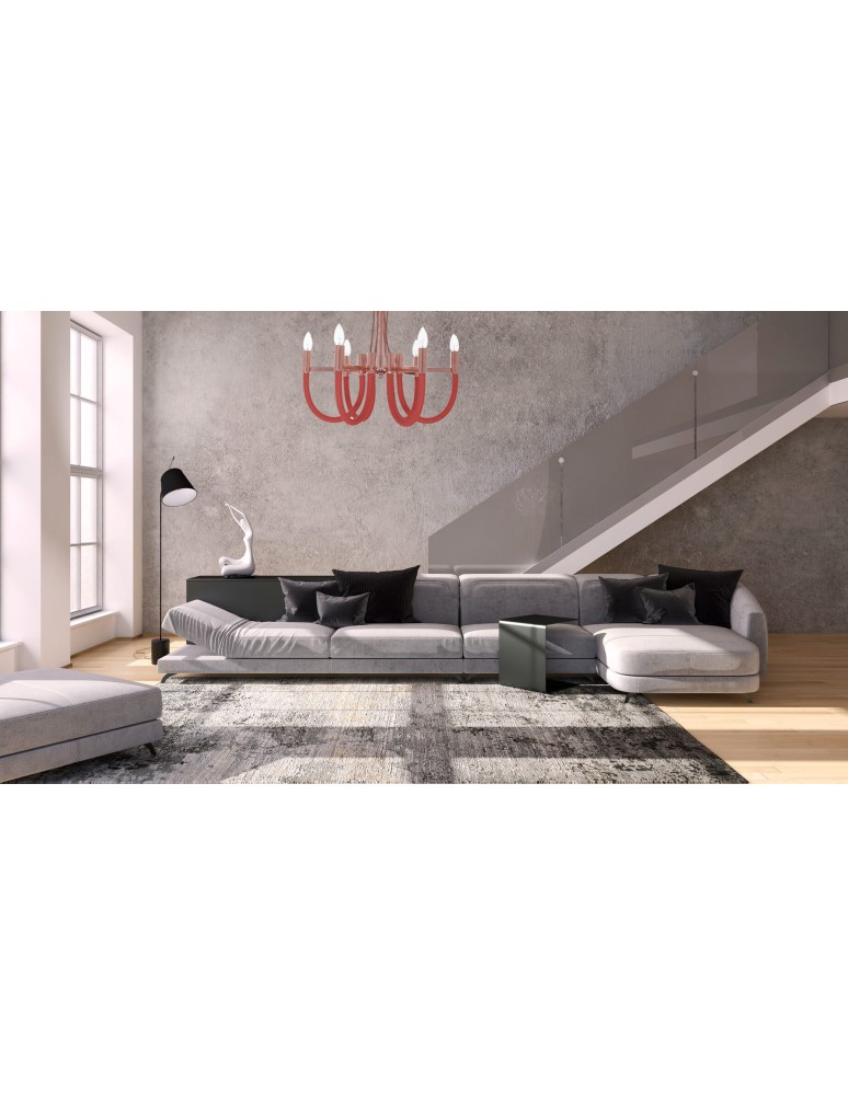 6 point chandelier - Light Prestige Como 6xE14 red pendant lamp LP-90103/6P RED - product kolory-swiatla.pl 2