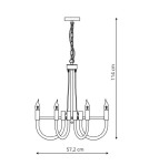 6 point chandelier - Light Prestige Como 6xE14 red pendant lamp LP-90103/6P RED - product 3