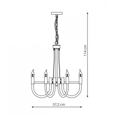 Light Prestige Lampa wisząca Como 6xE14 czerwona LP-90103/6P RED