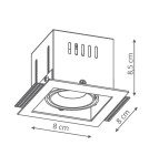 Square flush-mounted lamps - Light Prestige Merano 1xGU10 flush mount with frame LP-2790/1RS WH frame - product 2