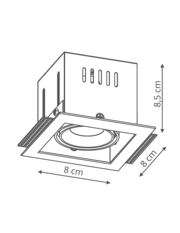Light Prestige Merano 1xGU10 flush mount with frame LP-2790/1RS WH frame - product 2