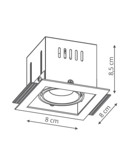 Light Prestige Oczko Merano 1xGU10 podtynkowe z ramką LP-2790/1RS WH frame - produkt 2