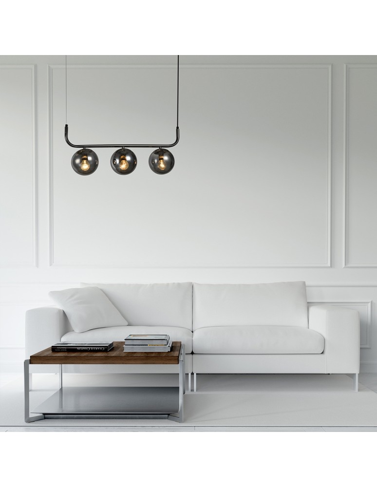 Pendant lamps spheres - Light Prestige Alisa pendant lamp graphite 3xE14 LP-005/3L graphite - product kolory-swiatla.pl 2