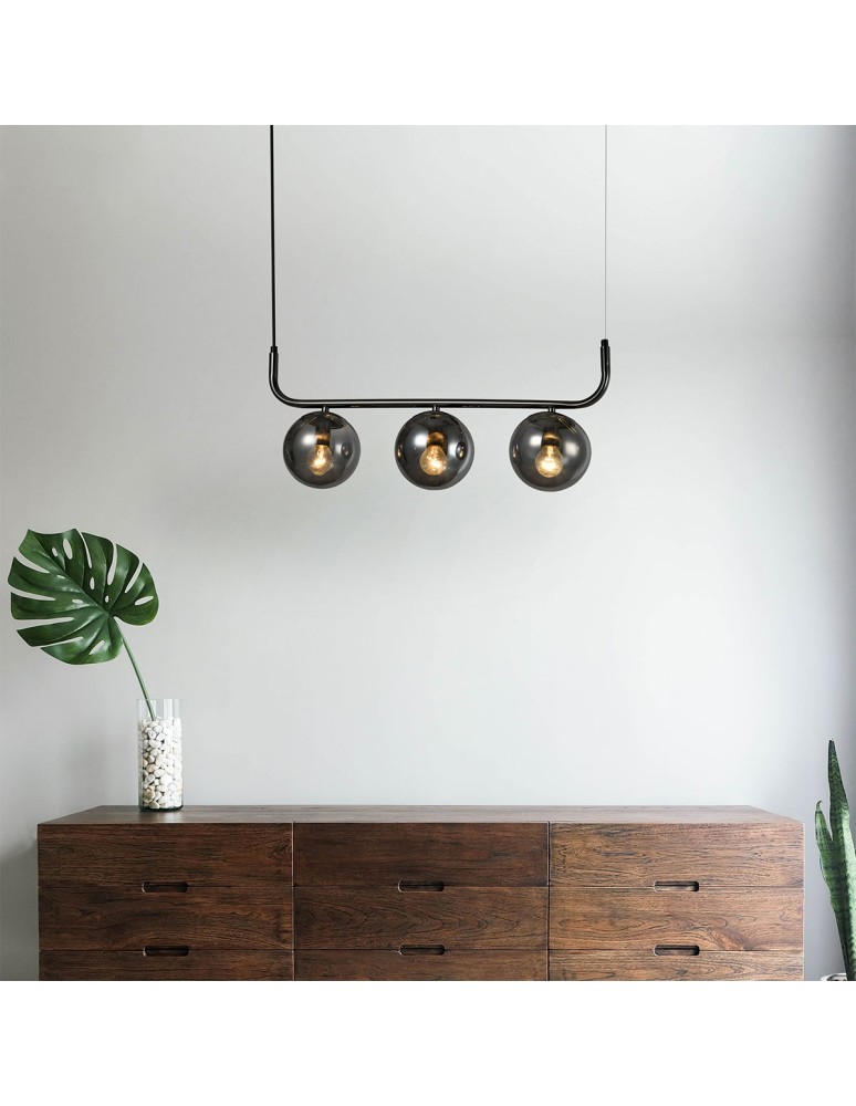 Pendant lamps spheres - Light Prestige Alisa pendant lamp graphite 3xE14 LP-005/3L graphite - product kolory-swiatla.pl 4