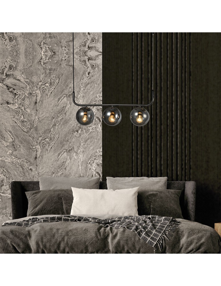Pendant lamps spheres - Light Prestige Alisa pendant lamp graphite 3xE14 LP-005/3L graphite - product kolory-swiatla.pl 5