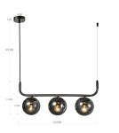 Pendant lamps spheres - Light Prestige Alisa pendant lamp graphite 3xE14 LP-005/3L graphite - product 9