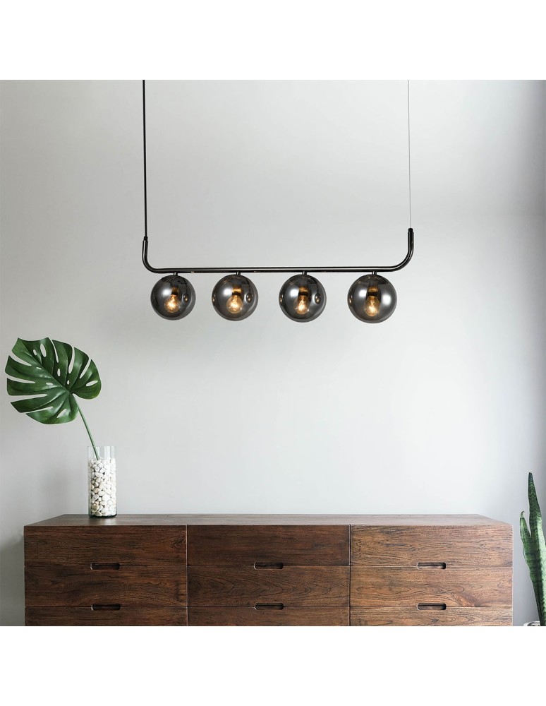 Pendant lamps spheres - Light Prestige Alisa Graphite 4xE14 LP-005/4L Graphite Pendant Lamp - product kolory-swiatla.pl 4