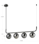 Pendant lamps spheres - Light Prestige Alisa Graphite 4xE14 LP-005/4L Graphite Pendant Lamp - product 7