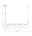 Pendant lamps spheres - Light Prestige Alisa Graphite 4xE14 LP-005/4L Graphite Pendant Lamp - product 8