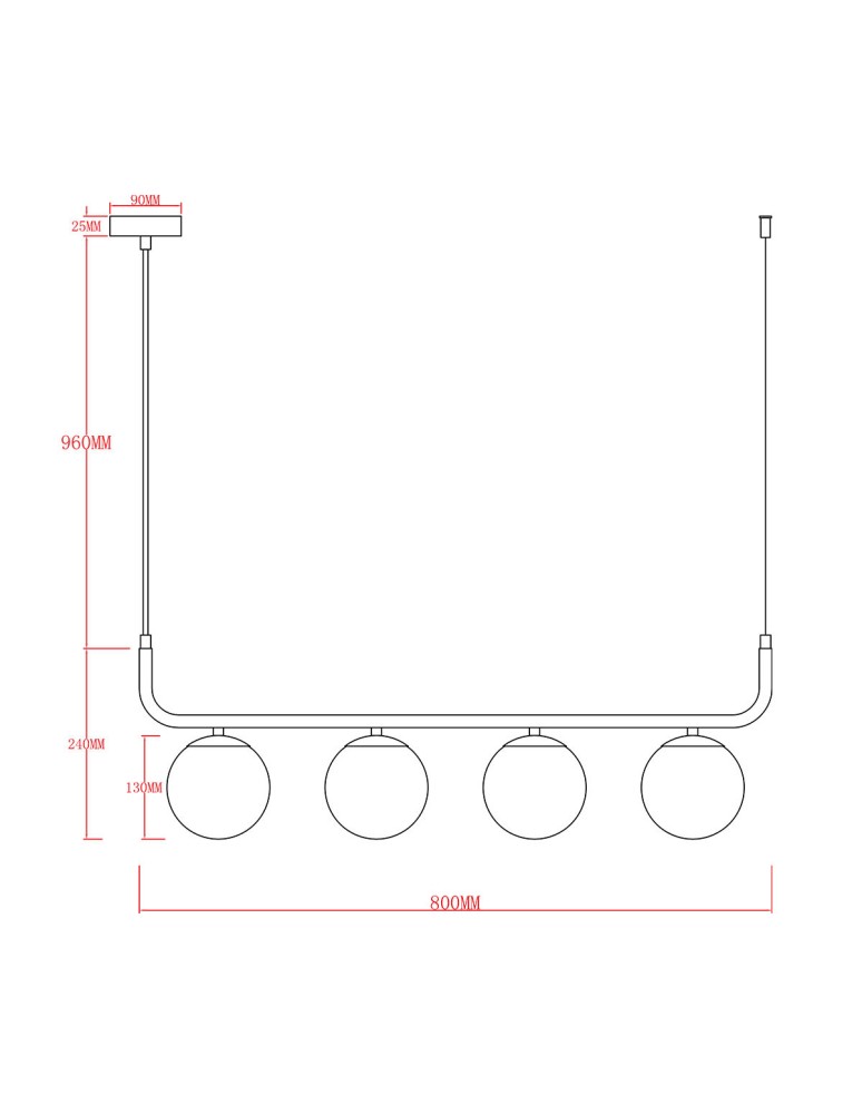 Pendant lamps spheres - Light Prestige Alisa Graphite 4xE14 LP-005/4L Graphite Pendant Lamp - product kolory-swiatla.pl 8