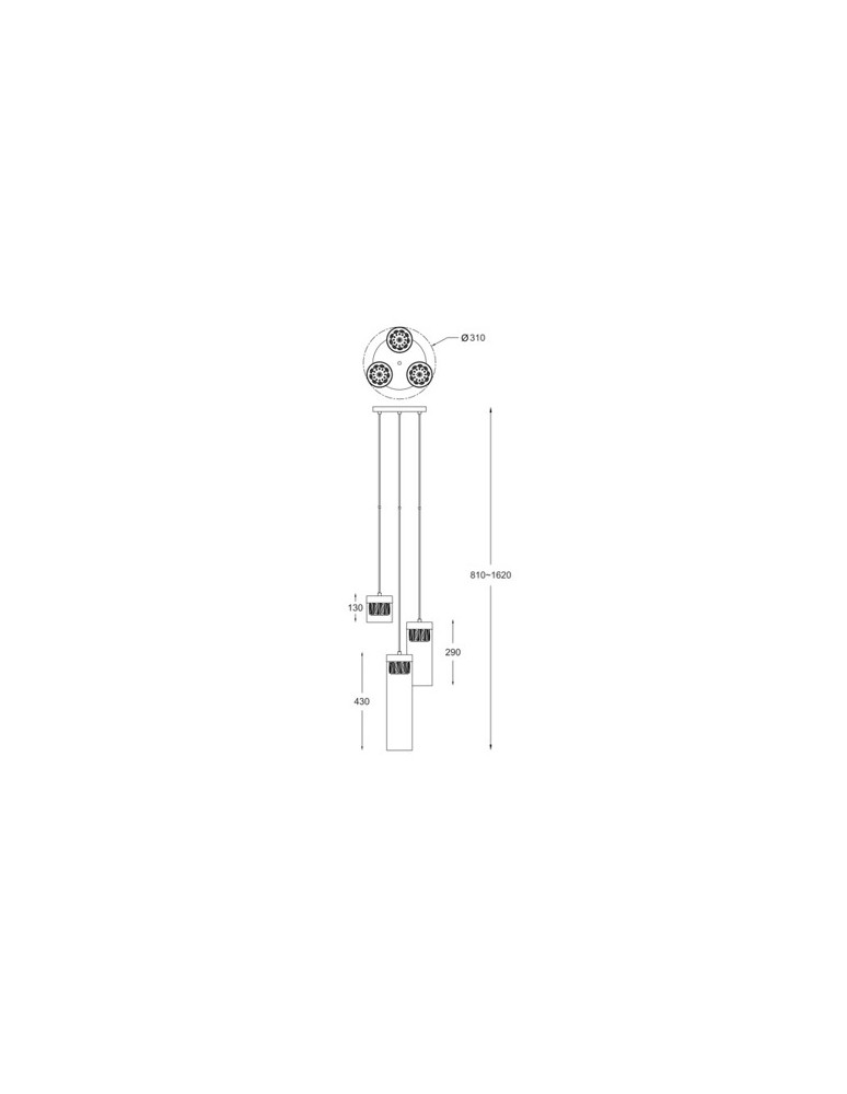 Triple pendant lamps - Zuma Line GEM 3xG9 Gold P0389-03D-F7AC Pendant. - product kolory-swiatla.pl 2