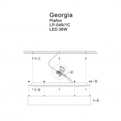 Light Prestige Plafon Georgia 1xLED czarny LP-049/1C BK CCT