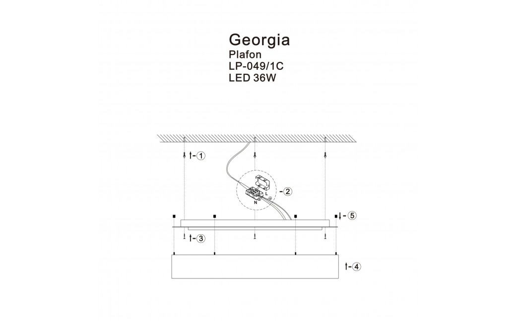 Light Prestige Plafon Georgia 1xLED czarny LP-049/1C BK CCT