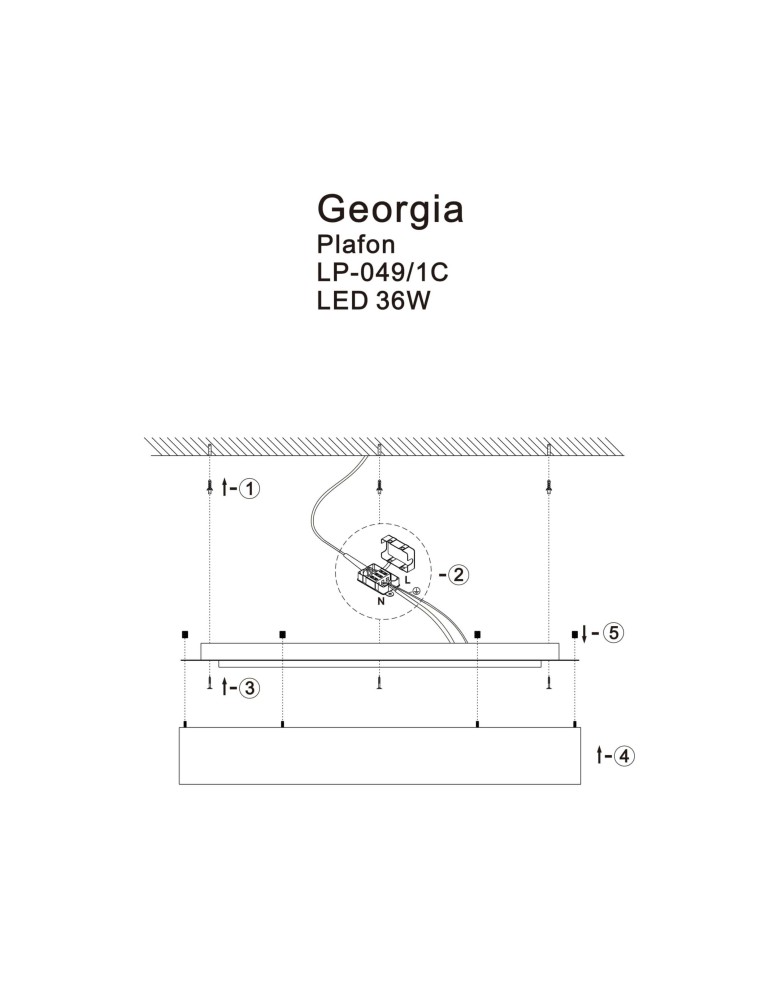 Modern ceiling lamps - Light Prestige Georgia plafond black LED black LP-049/1C BK - product kolory-swiatla.pl 6