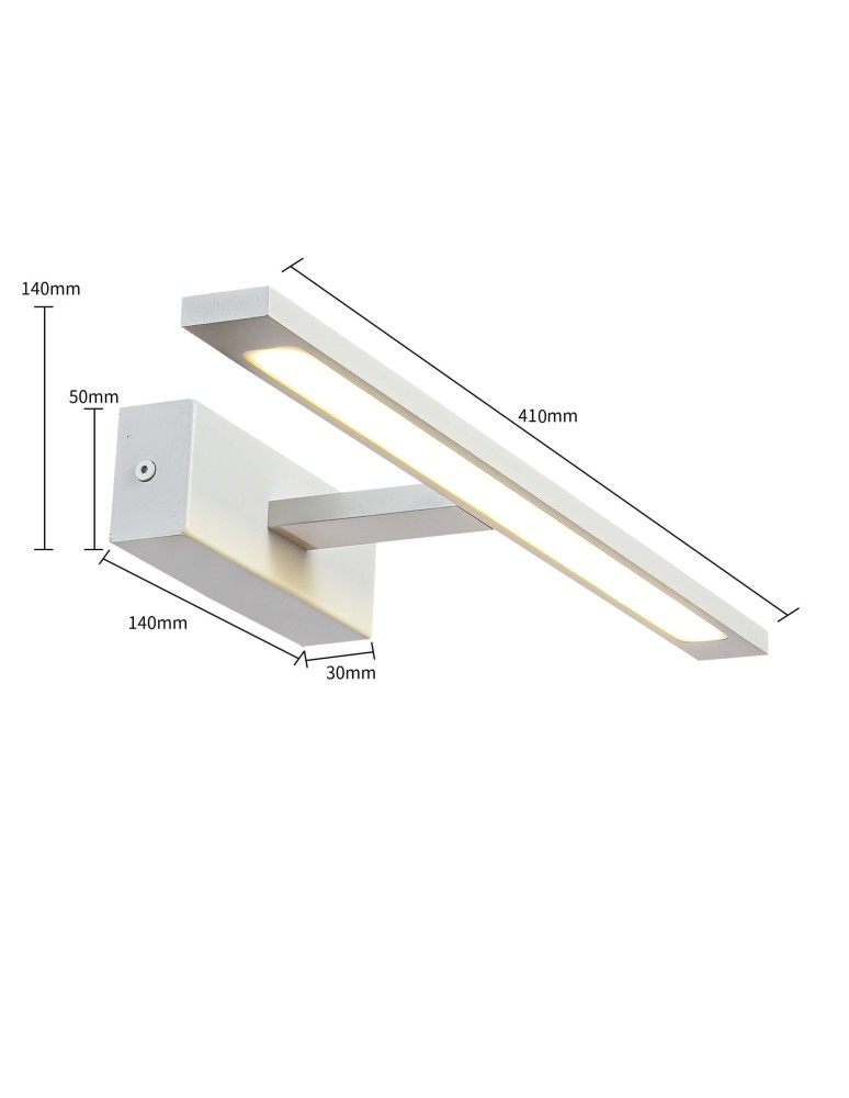 Bathroom wall lamps - Light Prestige Wall lamp Isla medium CCT 1xLED white IP44 GS-LWB-12W WH CCT - product kolory-swiatla.pl 9