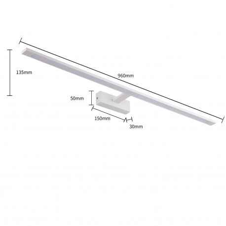 Light Prestige Kinkiet Isla XXL CCT 1xLED biały IP44 GS-LWB-32W WH CCT