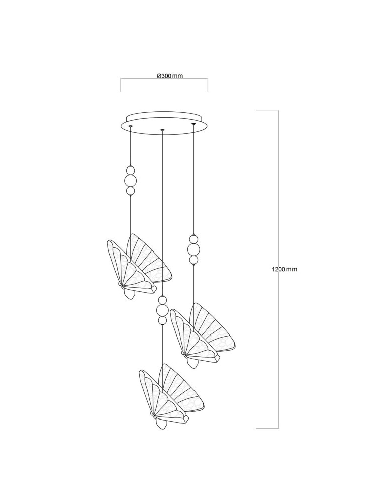 Designer pendant lamps - Light Prestige Mariposa 3xLED CCT pendant lamp LP-1715/3P - product kolory-swiatla.pl 8
