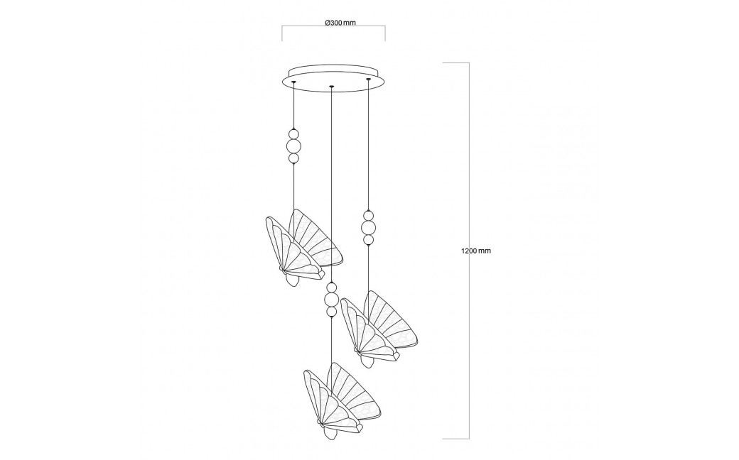 Light Prestige Lampa wisząca Mariposa 3xLED CCT LP-1715/3P