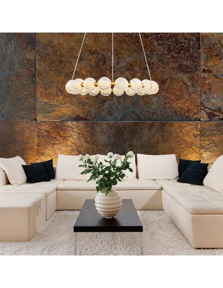 Pendant lamps spheres - Light Prestige Diamond 18 18xLED CCT gold pendant lamp LP-2202/18P GD. - product kolory-swiatla.pl 2