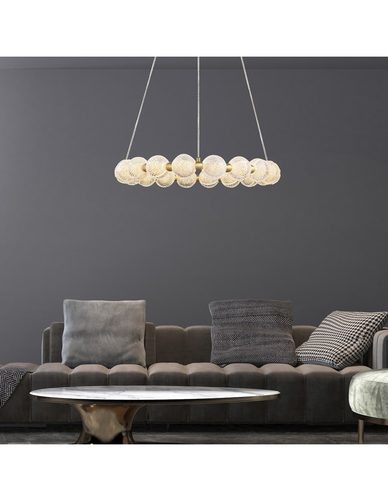 Pendant lamps spheres - Light Prestige Diamond 18 18xLED CCT gold pendant lamp LP-2202/18P GD. - product kolory-swiatla.pl 4