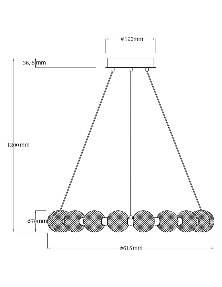 Pendant lamps spheres - Light Prestige Diamond 18 18xLED CCT gold pendant lamp LP-2202/18P GD. - product kolory-swiatla.pl 8