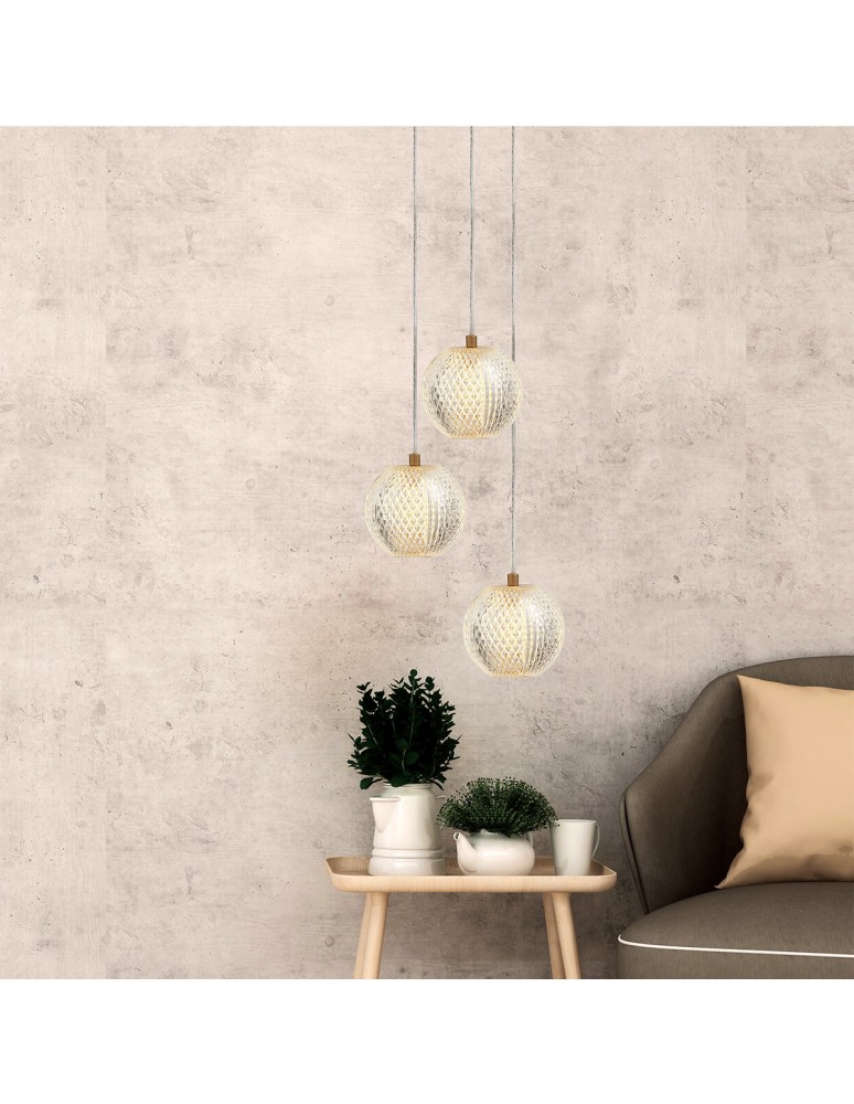 Triple pendant lamps - Light Prestige Diamond 3 3xLED CCT gold pendant lamp LP-2202/3P GD - product kolory-swiatla.pl 3